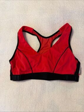 Marika Red and Black Racerback Sports Bra